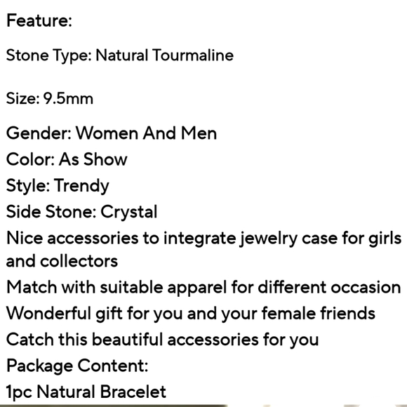 Natural Colorful/Rainbow Tourmaline 8mm Beaded Bracelet (New, never worn) - Picture 8 of 8